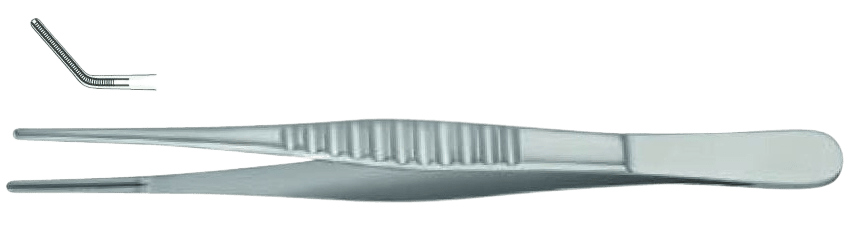 Пiнцет атравматичний Дебейкi зiгнутий пiд кутом 240 мм Surgimax 05-104-24